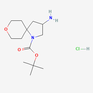 molecular formula C13H25ClN2O3 B2891030 Tert-butyl 3-amino-8-oxa-1-azaspiro[4.5]decane-1-carboxylate;hydrochloride CAS No. 2253639-36-8