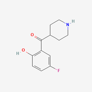 molecular formula C12H14FNO2 B2891034 4-Fluoro-2-(piperidine-4-carbonyl)phenol CAS No. 1182284-28-1; 865688-87-5