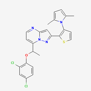 2,4-Dichlorophenyl 1-(2-[3-(2,5-dimethyl-1H-pyrrol-1-YL)-2-thienyl]pyrazolo[1,5-A]pyrimidin-7-YL)ethyl ether