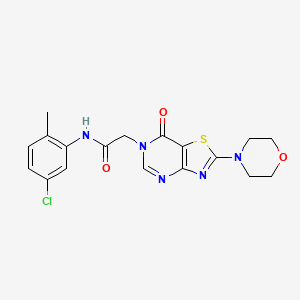 molecular formula C18H18ClN5O3S B2891045 N-(5-氯-2-甲基苯基)-2-(2-吗啉-7-氧代噻唑并[4,5-d]嘧啶-6(7H)-基)乙酰胺 CAS No. 1223800-48-3
