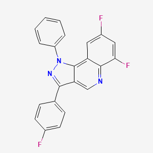 molecular formula C22H12F3N3 B2891047 6,8-二氟-3-(4-氟苯基)-1-苯基-1H-吡唑并[4,3-c]喹啉 CAS No. 901021-45-2