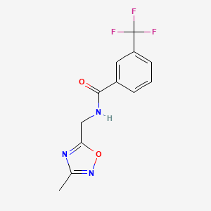 molecular formula C12H10F3N3O2 B2891052 N-((3-甲基-1,2,4-恶二唑-5-基)甲基)-3-(三氟甲基)苯甲酰胺 CAS No. 1235332-94-1