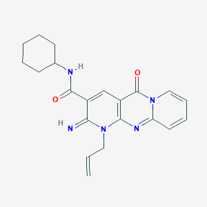 molecular formula C21H23N5O2 B2891054 1-烯丙基-N-环己基-2-亚氨基-5-氧代-2,5-二氢-1H-二吡啶并[1,2-a:2',3'-d]嘧啶-3-甲酰胺 CAS No. 510761-38-3