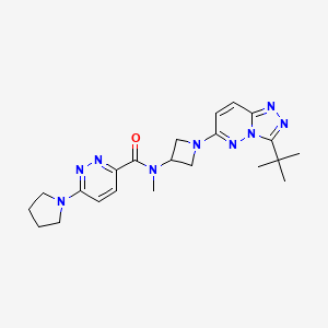 molecular formula C22H29N9O B2891068 N-(1-(3-(叔丁基)-[1,2,4]三唑并[4,3-b]哒嗪-6-基)氮杂环丁-3-基)-N-甲基-6-(吡咯烷-1-基)哒嗪-3-甲酰胺 CAS No. 2309310-88-9