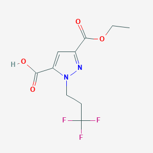 molecular formula C10H11F3N2O4 B2891070 5-Ethoxycarbonyl-2-(3,3,3-trifluoropropyl)pyrazole-3-carboxylic acid CAS No. 1946818-45-6