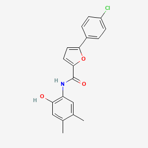 molecular formula C19H16ClNO3 B2891072 5-(4-chlorophenyl)-N-(2-hydroxy-4,5-dimethylphenyl)furan-2-carboxamide CAS No. 426246-28-8