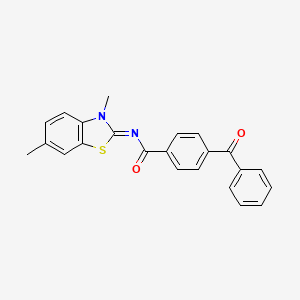 molecular formula C23H18N2O2S B2891073 4-苯甲酰基-N-(3,6-二甲基-1,3-苯并噻唑-2-亚基)苯甲酰胺 CAS No. 325980-16-3