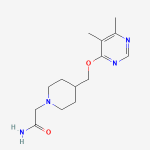 molecular formula C14H22N4O2 B2891075 2-(4-(((5,6-Dimethylpyrimidin-4-yl)oxy)methyl)piperidin-1-yl)acetamide CAS No. 2320143-15-3