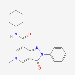 N-cyclohexyl-5-methyl-3-oxo-2-phenyl-3,5-dihydro-2H-pyrazolo[4,3-c]pyridine-7-carboxamide