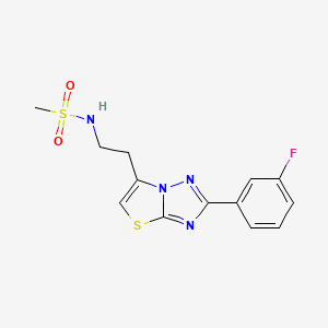 molecular formula C13H13FN4O2S2 B2891083 N-(2-(2-(3-fluorophenyl)thiazolo[3,2-b][1,2,4]triazol-6-yl)ethyl)methanesulfonamide CAS No. 946358-01-6