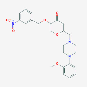 molecular formula C24H25N3O6 B2891084 2-((4-(2-methoxyphenyl)piperazin-1-yl)methyl)-5-((3-nitrobenzyl)oxy)-4H-pyran-4-one CAS No. 903262-98-6