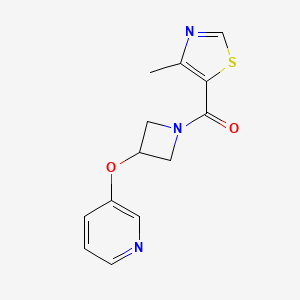 molecular formula C13H13N3O2S B2891088 (4-Methylthiazol-5-yl)(3-(pyridin-3-yloxy)azetidin-1-yl)methanone CAS No. 1903626-39-0