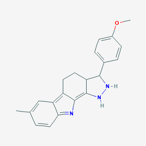 molecular formula C21H21N3O B289110 3-(4-methoxyphenyl)-7-methyl-1,2,3,3a,4,5-hexahydropyrazolo[3,4-a]carbazole 