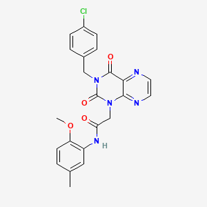 2-(3-(4-chlorobenzyl)-2,4-dioxo-3,4-dihydropteridin-1(2H)-yl)-N-(2-methoxy-5-methylphenyl)acetamide
