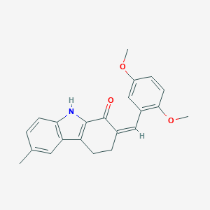 molecular formula C22H21NO3 B289111 2-(2,5-dimethoxybenzylidene)-6-methyl-2,3,4,9-tetrahydro-1H-carbazol-1-one 