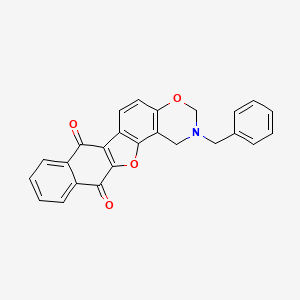 molecular formula C25H17NO4 B2891113 2-苄基-2,3-二氢-1H-萘并[2',3':2,3]苯并呋喃[7,6-e][1,3]恶嗪-7,12-二酮 CAS No. 438487-20-8