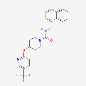 molecular formula C23H22F3N3O2 B2891114 N-(naphthalen-1-ylmethyl)-4-((5-(trifluoromethyl)pyridin-2-yl)oxy)piperidine-1-carboxamide CAS No. 1421441-31-7