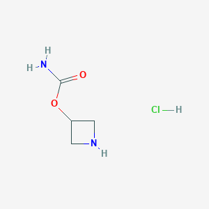 molecular formula C4H9ClN2O2 B2891115 Azetidin-3-YL carbamate hydrochloride CAS No. 935668-38-5