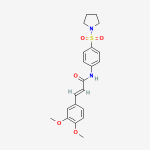 (2E)-3-(3,4-dimethoxyphenyl)-N-[4-(pyrrolidin-1-ylsulfonyl)phenyl]prop-2-enamide