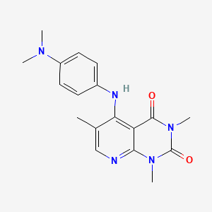 molecular formula C18H21N5O2 B2891123 5-((4-(二甲氨基)苯基)氨基)-1,3,6-三甲基吡啶并[2,3-d]嘧啶-2,4(1H,3H)-二酮 CAS No. 942007-86-5