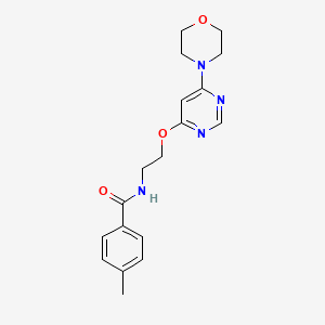 4-methyl-N-(2-((6-morpholinopyrimidin-4-yl)oxy)ethyl)benzamide