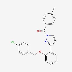 molecular formula C24H19ClN2O2 B2891128 [3-[2-[(4-氯苯基)甲氧基]苯基]吡唑-1-基]-(4-甲基苯基)甲酮 CAS No. 477713-37-4