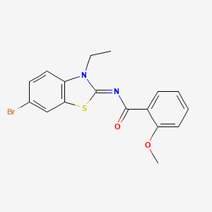 molecular formula C17H15BrN2O2S B2891133 (E)-N-(6-bromo-3-ethylbenzo[d]thiazol-2(3H)-ylidene)-2-methoxybenzamide CAS No. 865544-48-5