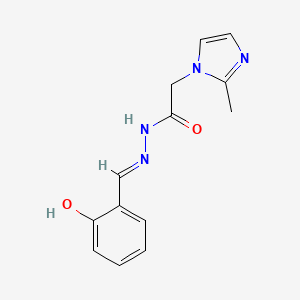 (E)-N'-(2-hydroxybenzylidene)-2-(2-methyl-1H-imidazol-1-yl)acetohydrazide