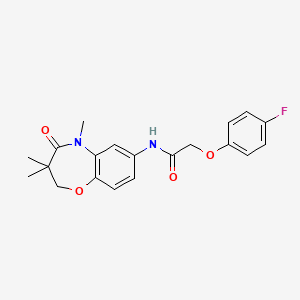 molecular formula C20H21FN2O4 B2891137 2-(4-fluorophenoxy)-N-(3,3,5-trimethyl-4-oxo-2,3,4,5-tetrahydrobenzo[b][1,4]oxazepin-7-yl)acetamide CAS No. 921812-36-4