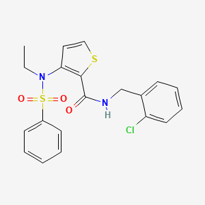 molecular formula C20H19ClN2O3S2 B2891141 N-(2-chlorobenzyl)-3-(N-ethylphenylsulfonamido)thiophene-2-carboxamide CAS No. 1251625-38-3