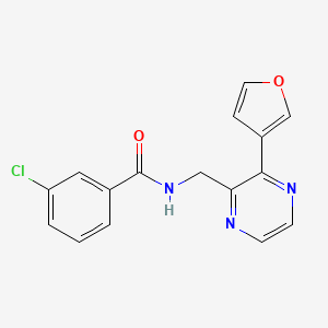 3-chloro-N-((3-(furan-3-yl)pyrazin-2-yl)methyl)benzamide