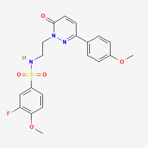molecular formula C20H20FN3O5S B2891152 3-氟-4-甲氧基-N-(2-(3-(4-甲氧基苯基)-6-氧代嘧啶-1(6H)-基)乙基)苯磺酰胺 CAS No. 923226-23-7
