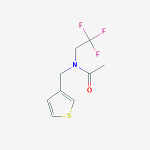 molecular formula C9H10F3NOS B2891161 N-(噻吩-3-基甲基)-N-(2,2,2-三氟乙基)乙酰胺 CAS No. 1235333-75-1