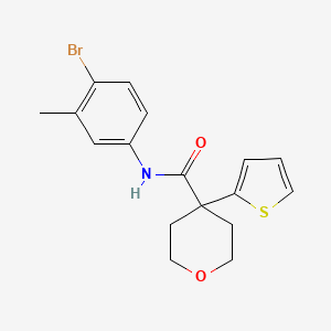 N-(4-bromo-3-methylphenyl)-4-thiophen-2-yloxane-4-carboxamide