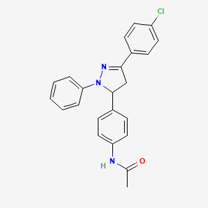 molecular formula C23H20ClN3O B2891181 N-{4-[3-(4-氯苯基)-1-苯基-4,5-二氢-1H-吡唑-5-基]苯基}乙酰胺 CAS No. 115848-73-2