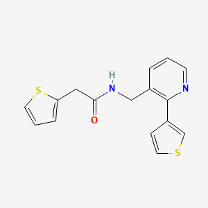 molecular formula C16H14N2OS2 B2891183 2-(thiophen-2-yl)-N-((2-(thiophen-3-yl)pyridin-3-yl)methyl)acetamide CAS No. 2034543-66-1