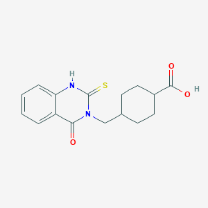 molecular formula C16H18N2O3S B2891194 4-[(4-oxo-2-sulfanylidene-1H-quinazolin-3-yl)methyl]cyclohexane-1-carboxylic Acid CAS No. 451465-62-6