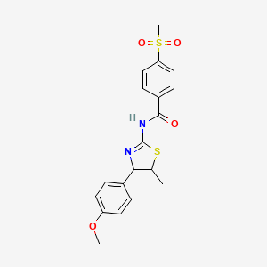 molecular formula C19H18N2O4S2 B2891197 N-(4-(4-methoxyphenyl)-5-methylthiazol-2-yl)-4-(methylsulfonyl)benzamide CAS No. 850372-23-5