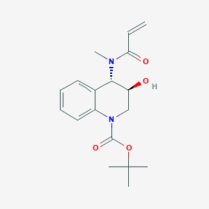 molecular formula C18H24N2O4 B2891199 Tert-butyl (3S,4S)-3-hydroxy-4-[methyl(prop-2-enoyl)amino]-3,4-dihydro-2H-quinoline-1-carboxylate CAS No. 2261255-73-4