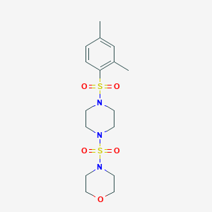 molecular formula C16H25N3O5S2 B289120 4-[4-(2,4-Dimethyl-benzenesulfonyl)-piperazine-1-sulfonyl]-morpholine 