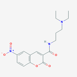 molecular formula C17H21N3O5 B2891202 N-[3-(diethylamino)propyl]-6-nitro-2-oxochromene-3-carboxamide CAS No. 825599-71-1