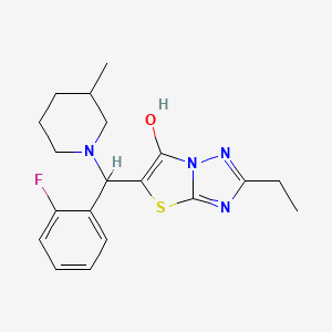 2-Ethyl-5-((2-fluorophenyl)(3-methylpiperidin-1-yl)methyl)thiazolo[3,2-b][1,2,4]triazol-6-ol