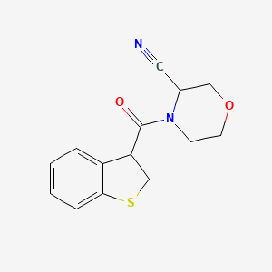 molecular formula C14H14N2O2S B2891205 4-(2,3-二氢-1-苯并噻吩-3-羰基)吗啉-3-腈 CAS No. 1436213-06-7