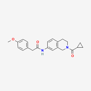 molecular formula C22H24N2O3 B2891213 N-(2-(cyclopropanecarbonyl)-1,2,3,4-tetrahydroisoquinolin-7-yl)-2-(4-methoxyphenyl)acetamide CAS No. 955642-88-3