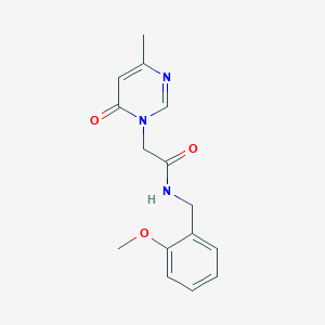 molecular formula C15H17N3O3 B2891216 N-(2-甲氧基苄基)-2-(4-甲基-6-氧代嘧啶-1(6H)-基)乙酰胺 CAS No. 1203315-19-8