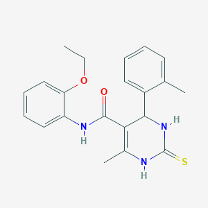 molecular formula C21H23N3O2S B289122 N-(2-ethoxyphenyl)-6-methyl-4-(2-methylphenyl)-2-thioxo-1,2,3,4-tetrahydro-5-pyrimidinecarboxamide 