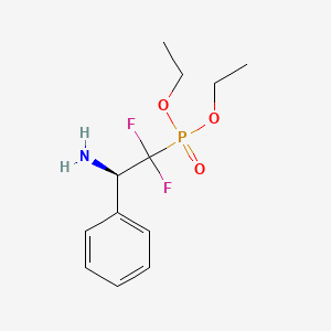 molecular formula C12H18F2NO3P B2891224 二乙基（2-氨基-1,1-二氟-2-苯乙基）膦酸酯 CAS No. 1391156-25-4