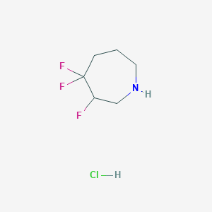 molecular formula C6H11ClF3N B2891225 3,4,4-Trifluoroazepane hydrochloride CAS No. 1823366-22-8