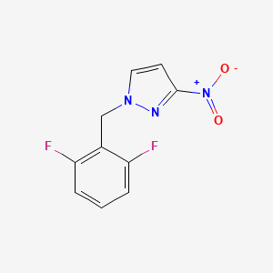 molecular formula C10H7F2N3O2 B2891226 1-[(2,6-Difluorophenyl)methyl]-3-nitro-1H-pyrazole CAS No. 1240568-19-7