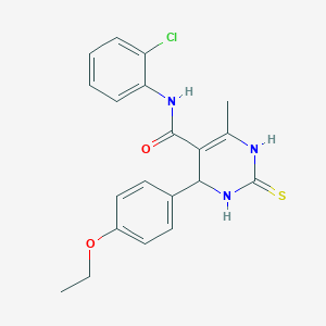 molecular formula C20H20ClN3O2S B289123 N-(2-chlorophenyl)-4-(4-ethoxyphenyl)-6-methyl-2-thioxo-1,2,3,4-tetrahydro-5-pyrimidinecarboxamide 